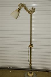  Brass Floor Lamp with Delicate White Frosted Glass  http://www.ctonlineauctions.com/detail.asp?id=668291