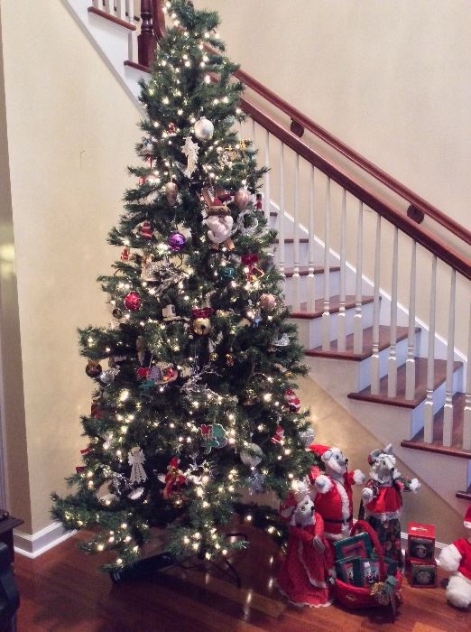 Beautiful Artificial Christmas Tree. Christmas Ornaments.