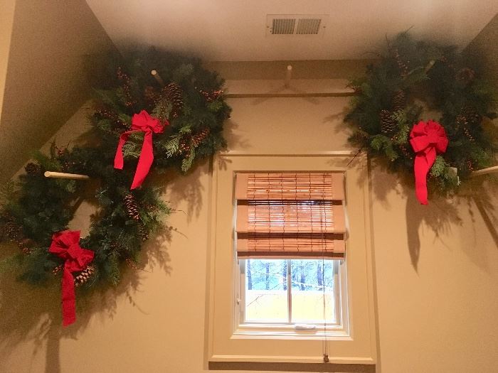 3 pre-lit Frontgate wreaths