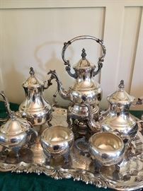 Antique silverplate tea service