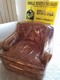 yep, your eyes do not deceive you!  crushed velvet club chair!!!!!! rather cool probably better without the plastic