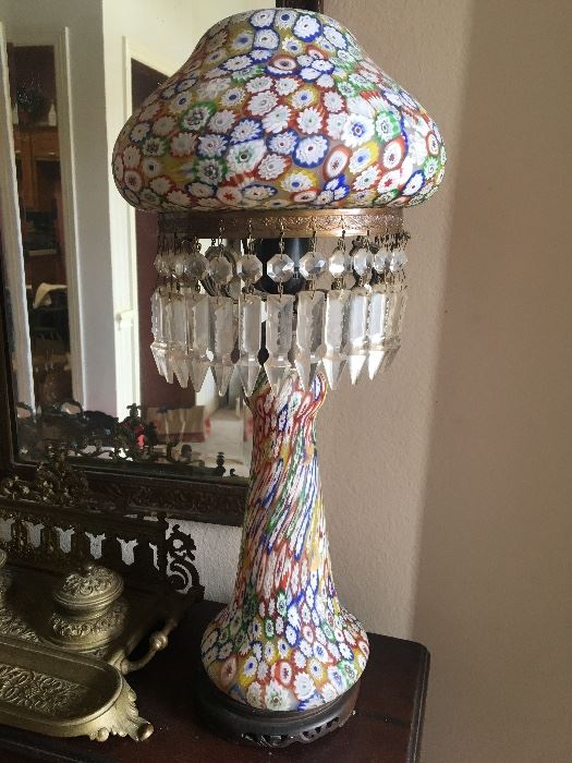 Italian Toso Millefiori  art glass lamp 