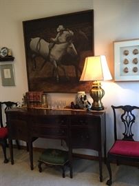 Vintage Federal Revival Sideboard in a Duncan Phyfe style, circa 1950.