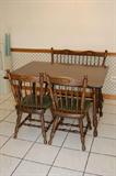 Kitchen table, chairs and bench
