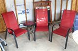 Red patio chairs
