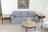 Marble and wood coffee table set