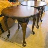 Two wood end tables