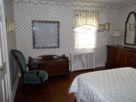 Blue Velvet Victorian Balloon Chair pictured on the left.