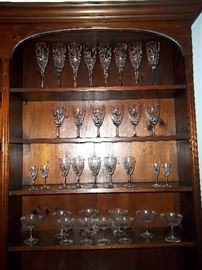 Crystal wine glasses. BBB Beyond has same pattern for $40 a glass. This set is a tiny fraction of that! Great modern stripe pattern.