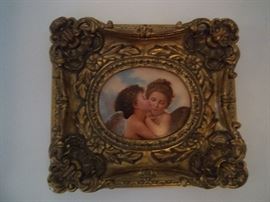Paining of cherubs with Victorian gilt frame