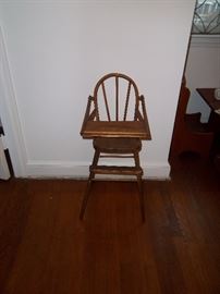 Antique doll highchair