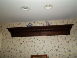 Bead and dart pattern shelf 1800's. 6' long.