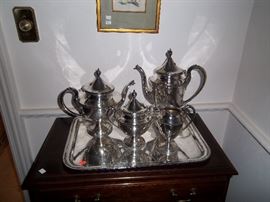 Silver plate tea set. Recently replated. Great condition.