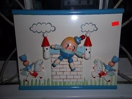 All wood plague for baby. circa 1965.