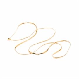 14K Yellow Gold Herringbone Chain Necklace: A 14K yellow gold herringbone chain necklace.