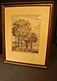 Birger Sandzen Original Charcoal Drawing