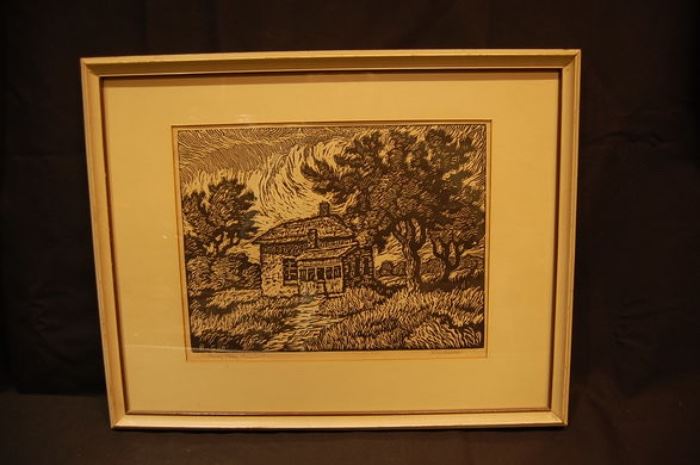 Birger Sandzen Signed Linocut Print