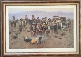 Old Timers Print signed Jimmy Cox 1989
