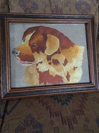 Textile dog, hand done