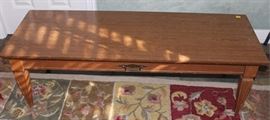 Vintage coffee table, 15" H, 48" W x 18" D
