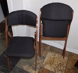 Pair of upholstered folding chairs
