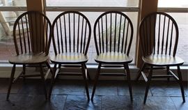 Set of 4 antique Windsor chairs, 36" H, 17" x 19"
