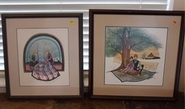 Pair of framed lithographs, signed and numbered
