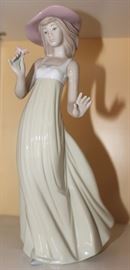 NAO lady with hat figure, 10" H, 5 1/2" D, 4 1/2"  W
