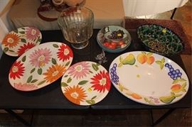 Box lot of platters
