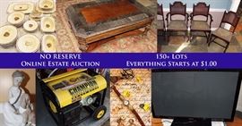 No reserve online auction starting at $1