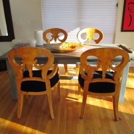 BIEDERMEIER CHAIRS BURL MAPLE (4)