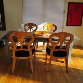 BIEDERMEIER CHAIRS BURL MAPLE (4)