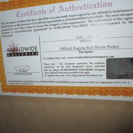 RAGING BULL SIGNED BY JAKE LOMATTA (POSTER)