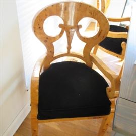 BIEDERMEIER CHAIRS BURL MAPLE (4)