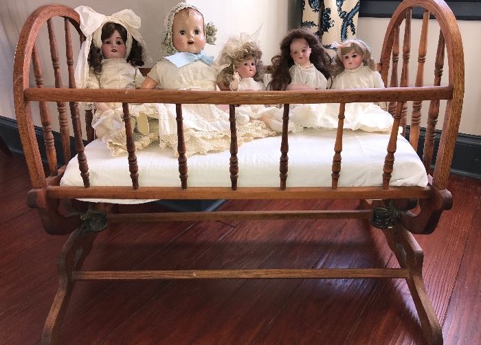 Antique Dolls and Cradle