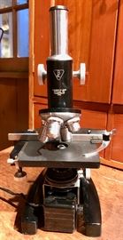 Bausch anf Lomb Microscope Along with Original Case and Two Cases for Holding Slides 