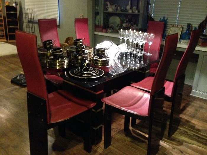 Glass Top Table w/ 6 Chairs