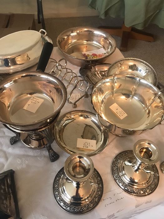 Silver and silver plate serving pieces