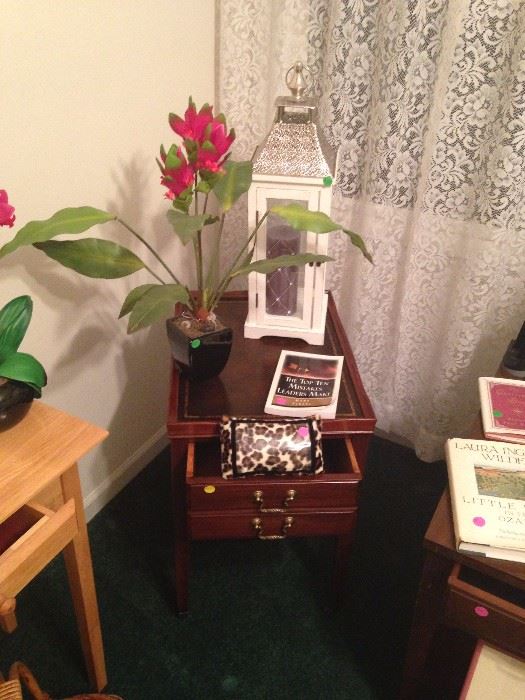 Decorative flora, Large decorative candle holder , antique side table