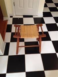 Antique woven stool. Probably a 3rd option for time outs.