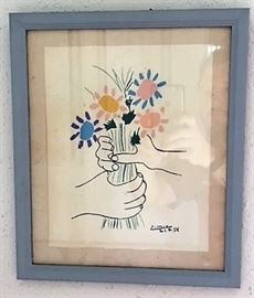 Picasso Manos con Flores 