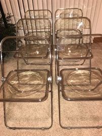 Set of six Italian lucite chairs 
