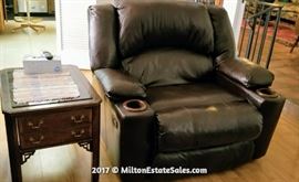 Recliner with Cup Holder and Side Table