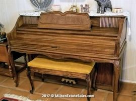 Vintage kimball Upright piano with Matching Bench