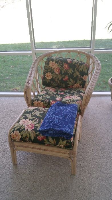 Patio chair and ottoman.