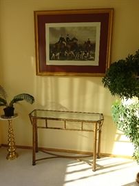 Brass & Glass Console Table