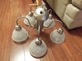 Brushed nickel hanging light fixture