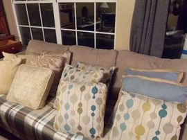 Assortment of throw pillows