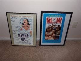 Framed Broadway posters - signed by cast