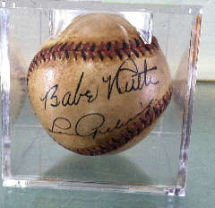Signed Babe Ruth & Lou Gehrig Baseball